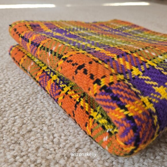 NWOT Altea Wool Scarf Retro Plaid Fringed Italy - Picture 14 of 16